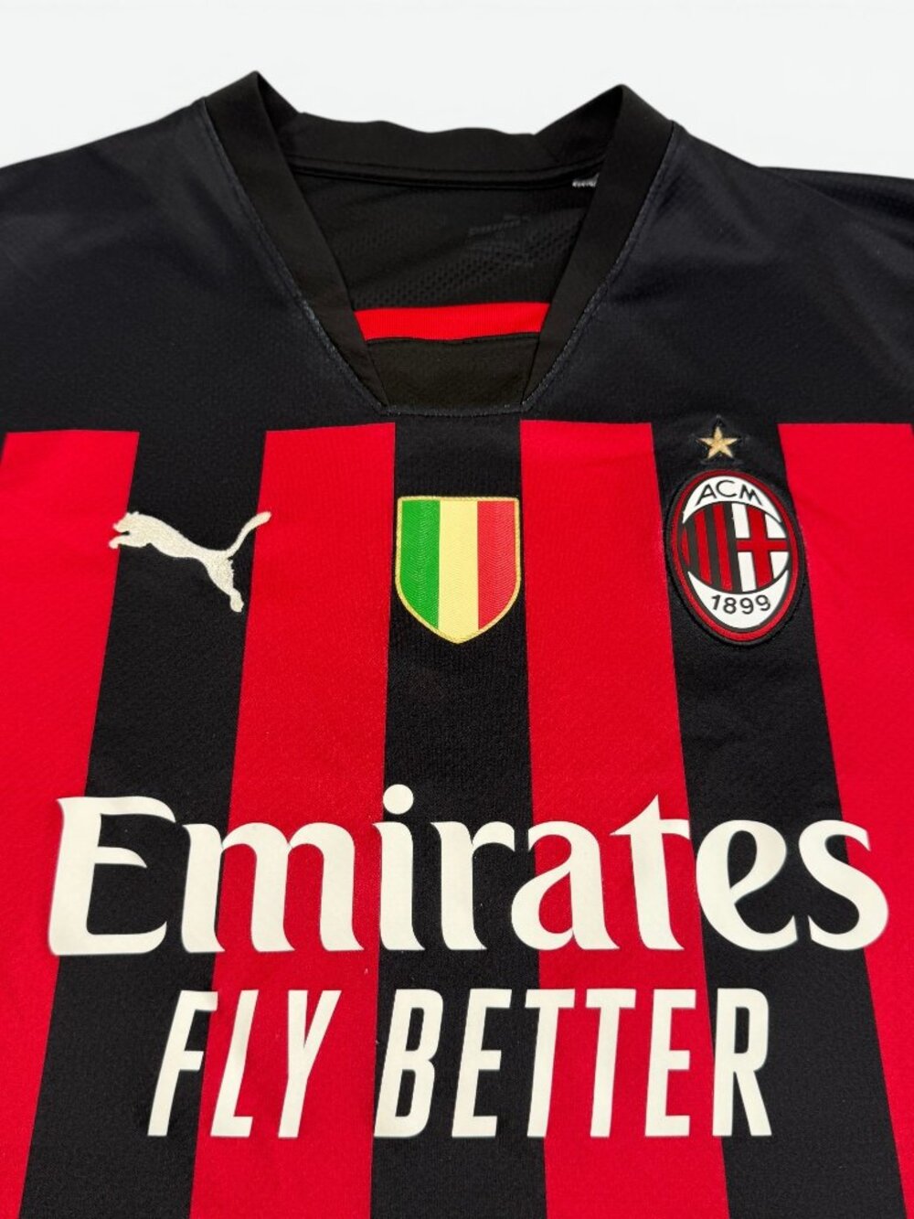 AC Milan 2022-23 Home Jersey Mens XL Puma Soccer Shirt Black Red Green